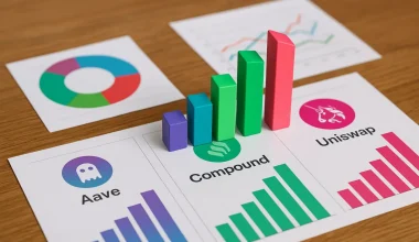 Сравнение доходности популярных DeFi-протоколов: Aave, Compound, Uniswap